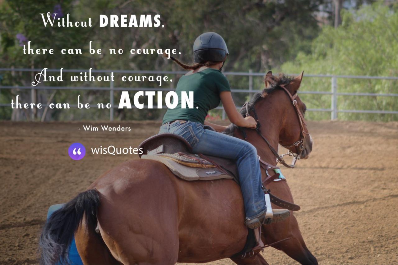 Without dreams, there can be no courage. And without courage, there can be no action.