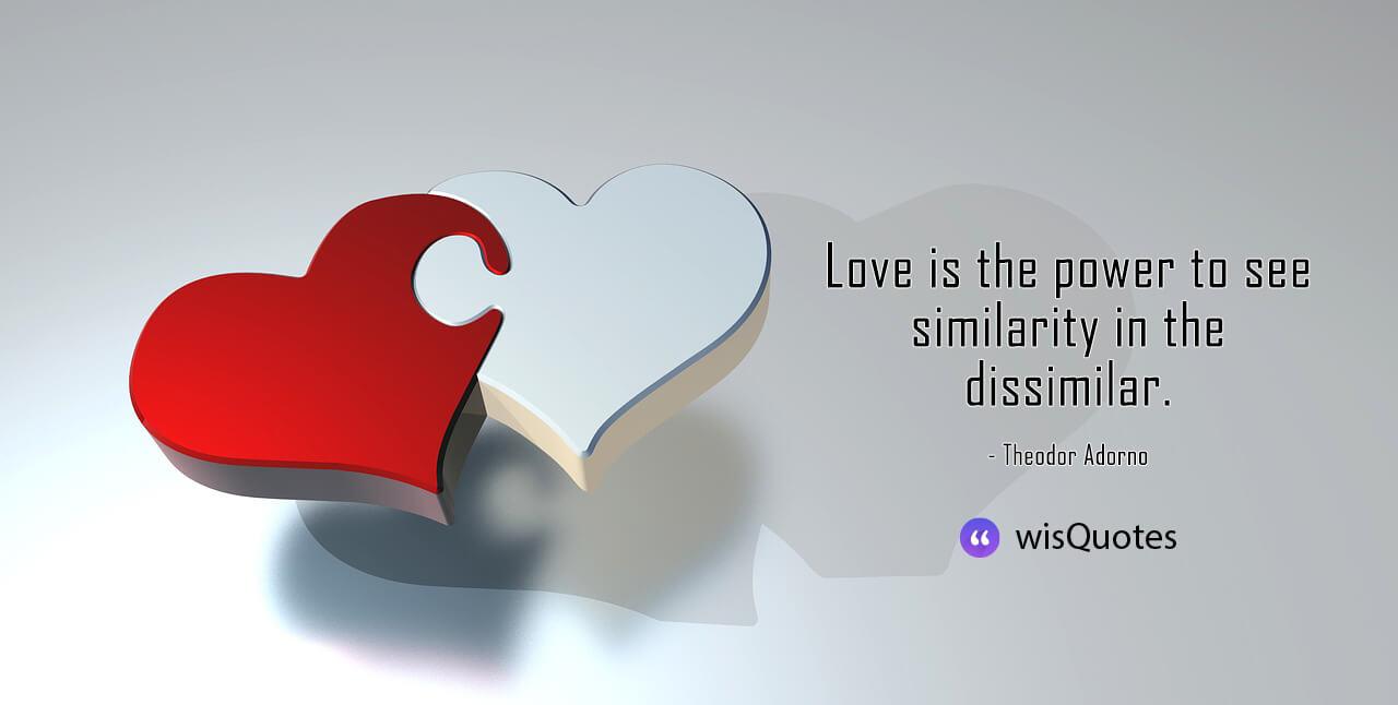 Love is the power to see similarity in the dissimilar.